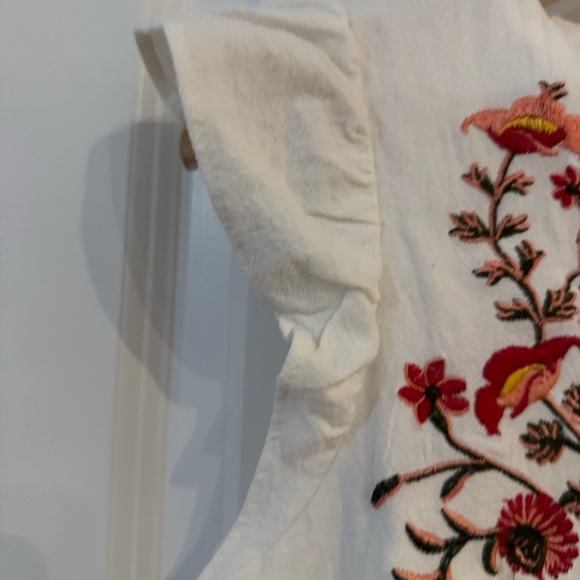 Maternity White with embroidered flowers dress - Picture 4 of 5